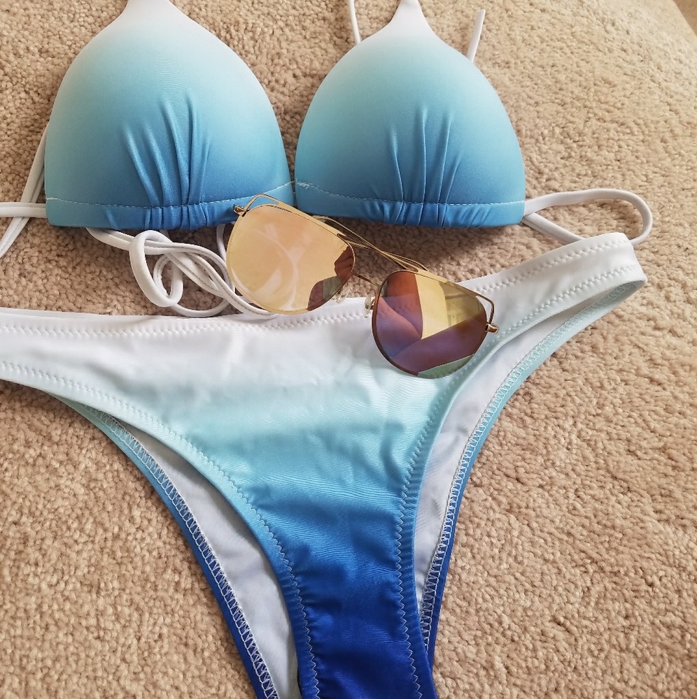 Brand new, never worn blue ombre bathing suit